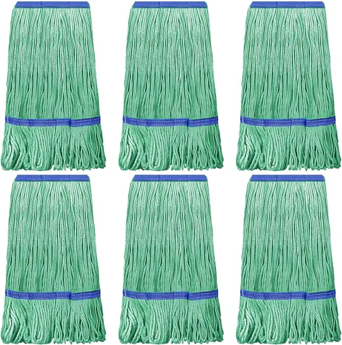 Vista 8 de Eccliy - Juego de 6 cabezales de repuesto para trapeador de 18 onzas, color azul, naranja Heavy Duty Commercial Refills, Washable Cotton String