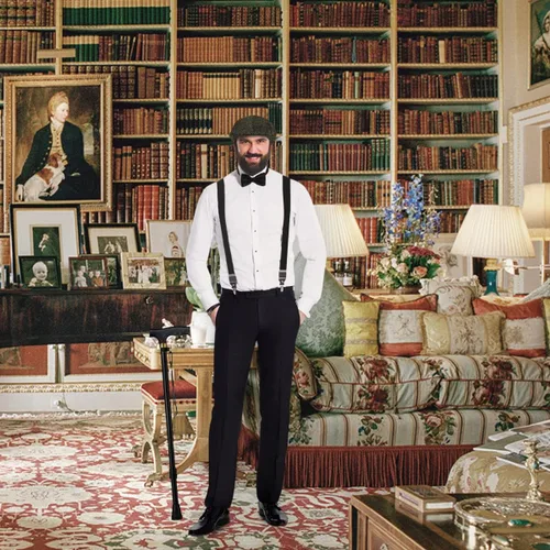 Vista 7 de WILDPARTY Disfraz de los años 20 para hombre, accesorios de disfraz de Gatsby de la mafia para hombres, gorra plana para hombre para fiesta