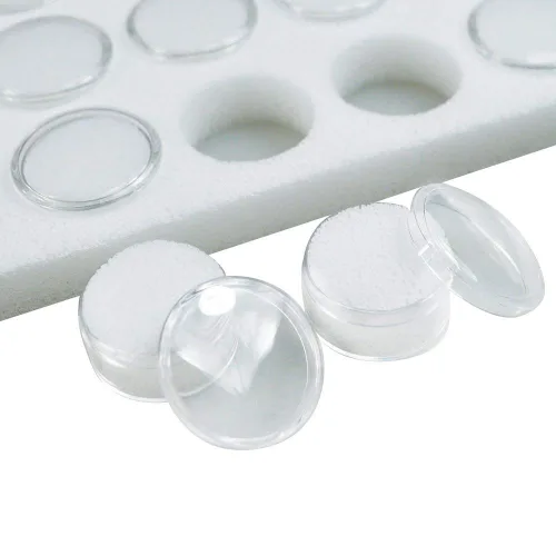 Vista 4 de 888 Display USA - 50 tarros de gemas de espuma blanca con bandeja apilable blanca