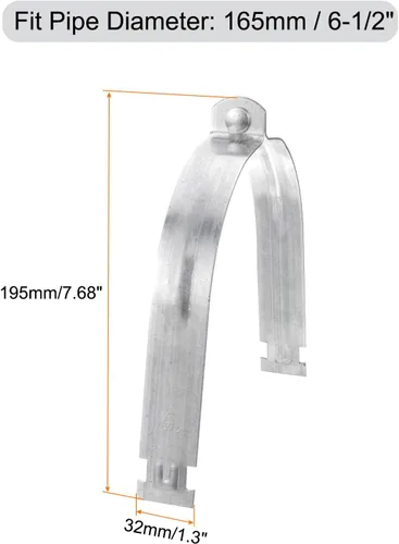 Vista 2 de uxcell Abrazaderas de puntal EMT de 6-1/2 "de acero para conductos rígidos y tubería 4 unids universal EMT Strut Clamp con perno y tuerca