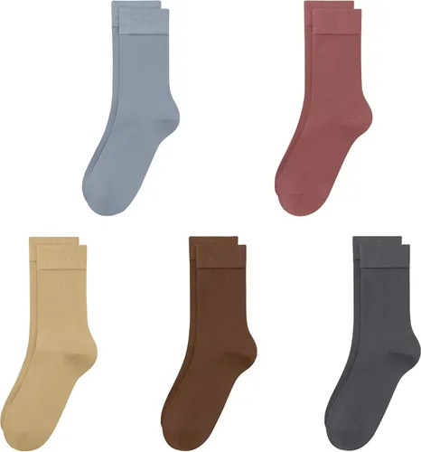 Vista 27 de SERISIMPLE Calcetines de bambú de viscosa para niños, calcetines escolares antiolor para niños y niñas, uniforme, ligeros, con costuras planas, 5