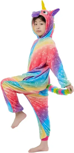Vista 20 de Mameluco de unicornio para pijamas de animales, cosplay, disfraz unisex de Halloween