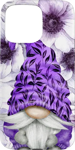 Vista 31 de Unique Purple Gnome with Lilac Anemones Floral Aesthetic Case for iPhone 17