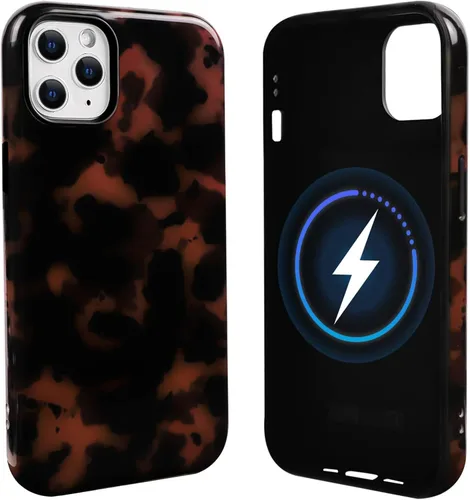Vista 73 de NITITOP Funda magnética compatible con iPhone 11, compatible con MagSafe lindo diseño estético de leopardo ámbar tortuga para mujeres, hombres