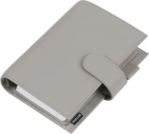 Vista 16 de Moterm Personal Luxe - Planificador de anillos – Organizador de carpeta de cuero genuino (Pebble-Mustard, anillo de 1.181 in)