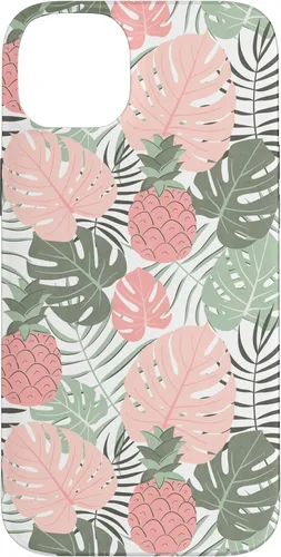 Vista 15 de Tropical Hawaiian Pineapple Pink Sage Colors Pattern Case for iPhone 17