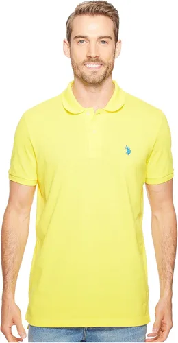Vista 62 de Polo de piqué de algodón sólido para hombre con pequeño Pony Gris jaspeado