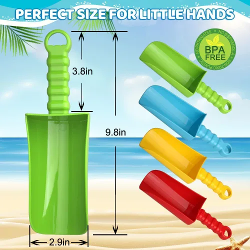 Vista 3 de Dilabnba Palas grandes de arena de playa de 9 pulgadas, juguetes para niños y adultos, pala de arena sólida de 9 pulgadas para niños pequeños