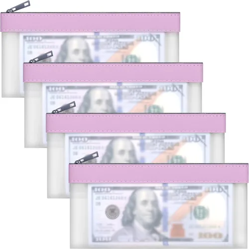 Vista 15 de Sobres transparentes para dinero en efectivo, bolsa de 7.6 x 3.7 pulgadas 4