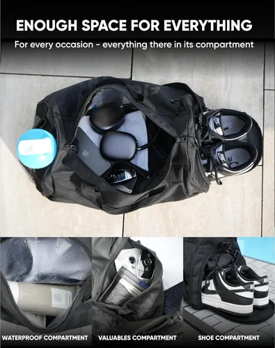 Vista 4 de FIGHTR Sports bag & travel Duffel bag for men and women - with shoe compartment & wet compartment - bag for sports, fitness & travel - training bag