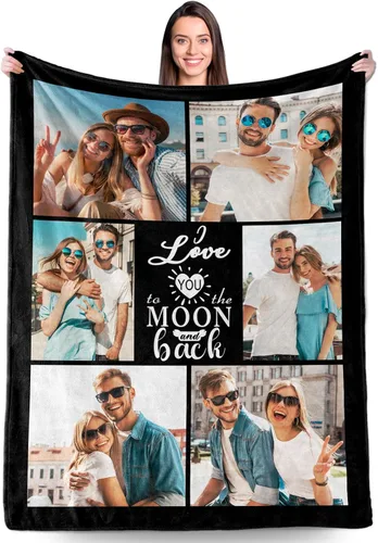 Vista 16 de Manta personalizada con fotos, regalos personalizados para el día de San Valentín para él y ella, mantas personalizadas de franela suave