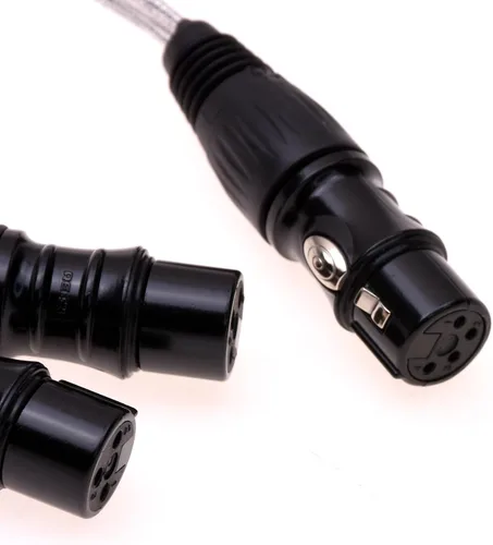 Vista 4 de 20CM Dual 3Pin XLR hembra a 4Pin XLR hembra equilibrado audio auricular adaptador cable
