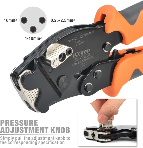 Vista 4 de iCrimp - Engarzadora de trinquete cuadrada para manguitos y virolas AWG 24-6 Ratcheting ferrule crimper for wire end sleeves and terminal block
