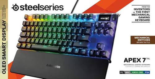 Vista 9 de SteelSeries Apex 7 TKL - Mechanical Gaming Keyboard - OLED Display - Brown Switches - American (QWERTY) Layout