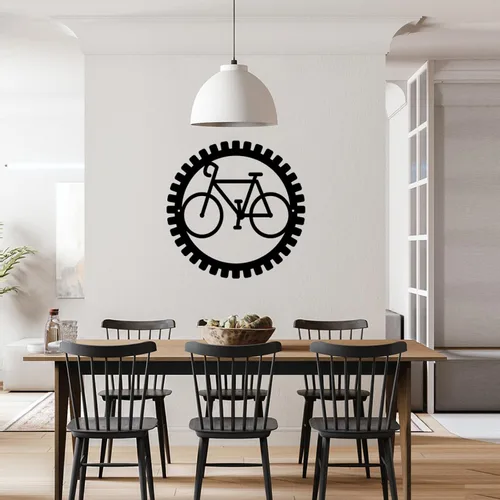 Vista 3 de Excmoky Arte de la pared del metal de la bicicleta de la bicicleta, arte de la pared del metal de la muestra de la pared del corte del laser