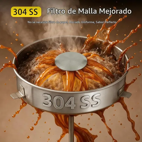 Vista 4 de Urna de café de 30 tazas de acero inoxidable de doble pared, cafetera comercial de 9L con función de mantener el calor, cafetera para eventos