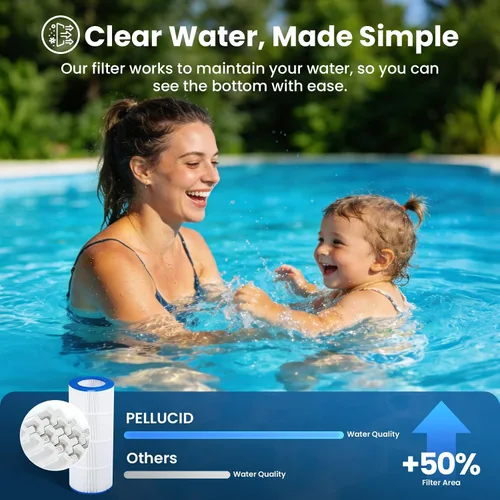 Vista 8 de PELLUCID Filtro de piscina CC100 compatible con CCRP100, PAP100, PAP100-4, C-9410, R173215, Filbur FC-0686, 59054200, 160316, 160354, Predator