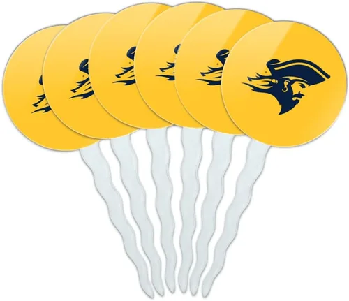 Vista 353 de Abilene Christian - Juego de 6 palillos para cupcakes con logotipo secundario