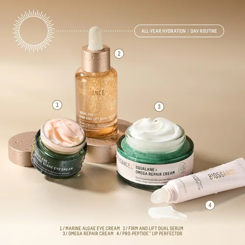 Vista 8 de Biossance Squalane + Firm & Lift Dual Serum - Suero facial para piel madura - Levanta e hidrata - Reduce las arrugas - Ácido hialurónico, escualano