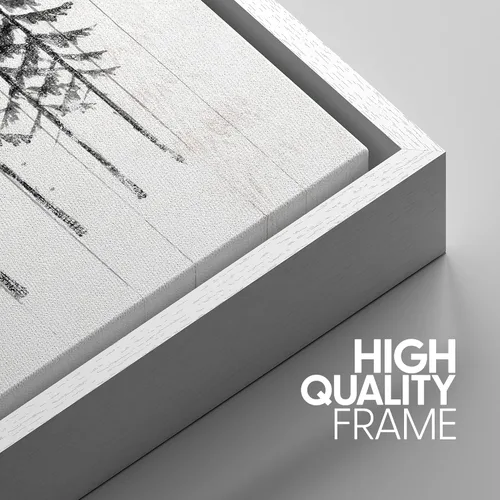 Vista 240 de SIGNWIN Lienzo enmarcado para pared, juego de arte de collage de hojas transparentes en blanco y negro, ilustraciones de naturaleza silvestre, arte