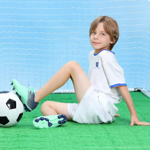 Vista 2 de Brooman - Zapatos deportivos con tacos para niños y niñas, zapatos de fútbol para usar al aire libre