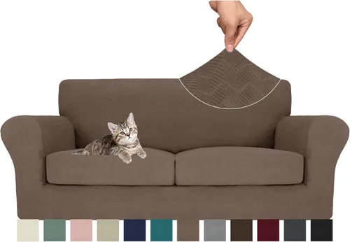 Vista 121 de MAXIJIN 2 piezas de fundas para silla con brazos, funda para silla de sofá para sala de estar, funda elástica para perros para una silla con 1 cojín