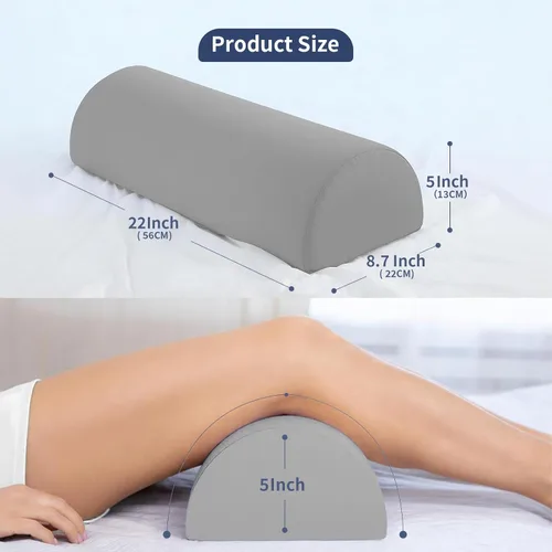 Vista 2 de Almohada de rodilla para dormir de espalda, almohada para elevación de piernas, almohada de espuma viscoelástica debajo de la rodilla para dormir