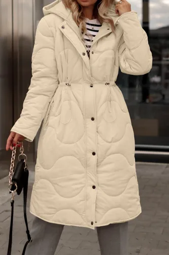 Vista 2 de Saodimallsu Abrigos acolchados acolchados de invierno para mujer, chaquetas largas con capucha ligeras
