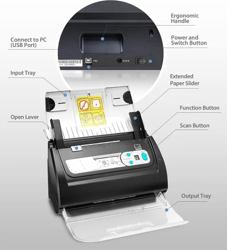 Vista 4 de Plustek PSD300 Plus Escáner de documentos Software Support Directly scan to Cloud, SharePoint, Office 365 and Built-in Barcode Recognition Function