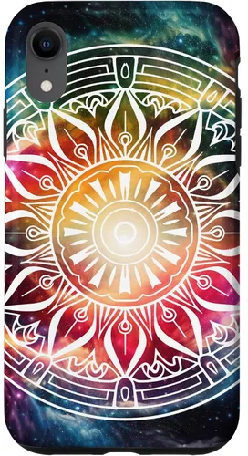 Vista 8 de Funda para iPhone 14, mandala espiritual, hippie y bohemio, meditación de flores para mujer