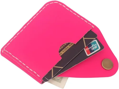 Vista 17 de Leather Card Holder Wallet, Compact Design with Slots for Cards and Cash (light brown)