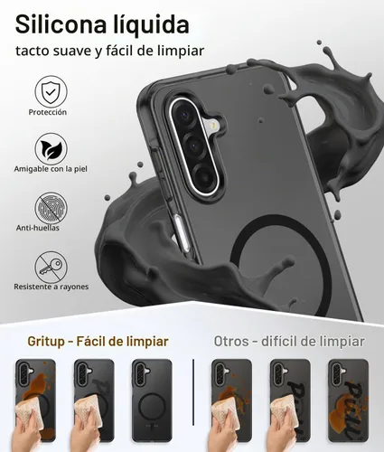 Vista 7 de Gritup for Samsung Galaxy A17 Phone Case, Fit for Magsafe, Black Negro