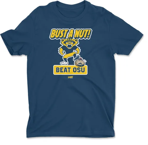 Vista 5 de Camiseta Beat Ohio State (azul/maíz) para fanáticos de Michigan College (SM-5XL)