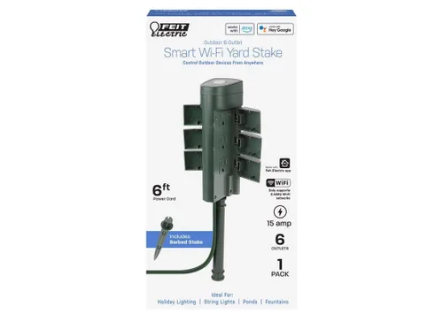 Vista 10 de Feit Electric Enchufe de pared de doble salida habilitado para WiFi inteligente de 120V 15A Negro