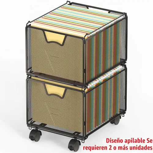Vista 3 de Simple Houseware Carrito de archivo enrollable apilable de malla