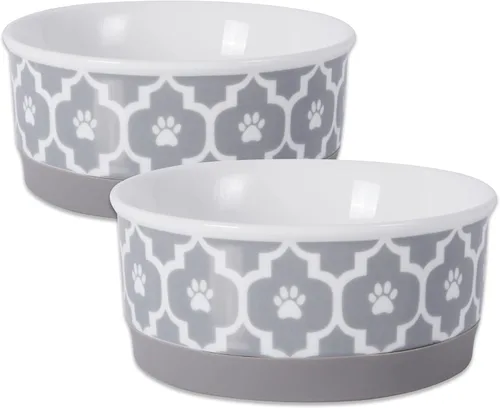 Vista 30 de Recipiente y contenedor para mascotas Bone Dry Lattice Collection, plato único, pequeño, 4.25x2 pulgadas, aguamarina
