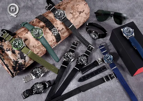 Vista 6 de MQ QM - Reloj de pulsera de buceo para hombre acero inoxidable pelotón de Vietnam de las fuerzas especiales de EE UU UDT militares hombres 300 M