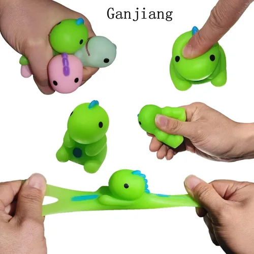 Vista 6 de Paquete de 10 juguetes blandos de dinosaurio Mochi para niños, recuerdos de fiesta, juguetes para aliviar el estrés