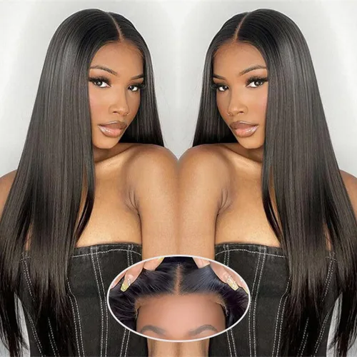 Vista 8 de Pelucas de cabello humano con cierre de encaje HD de 16 pulgadas, 5 x 5, pelucas de cabello humano sin pegamento listas para usar, pelucas