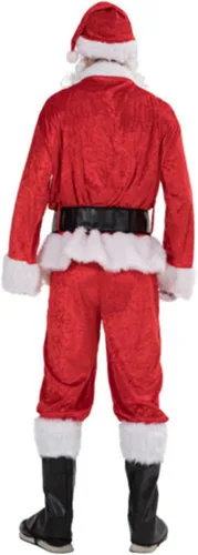 Vista 4 de Disfraz de Papá Noel de Navidad para hombre, disfraz de fiesta de cosplay, disfraz de Navidad para padre
