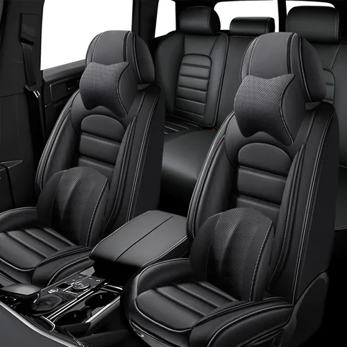 Vista 30 de 5 fundas de asiento para Mazda2 2011-2023, fundas de asiento de automóvil de cuero, impermeables, suaves, cómodas fundas de asiento de automóvil