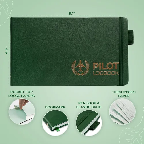 Vista 2 de Clever Fox Libro de registro piloto, registro de vuelo profesional