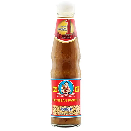Vista 2 de Healthy Boy Brand - Paquete de 2 botellas de vidrio de pasta de soja de 23.67 onzas líquidas + 12 pares de palillos redondos de bambú desechables