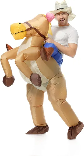 Vista 3 de EONPOW disfraz inflable de caballo para Halloween