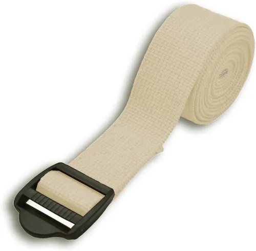 Vista 3 de YogaAccessories Correa de yoga de algodón con hebilla de cincha de 8' Negro