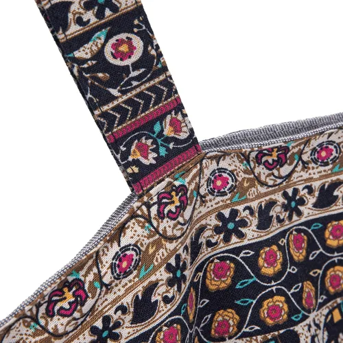 Vista 9 de OPQRSTU Bolso de mano hippie para mujer, bolso bohemio de gran capacidad, bolsos de hombro para turistas portátiles