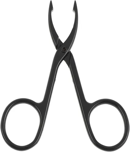 Vista 7 de WLLHYF 2 piezas de tijeras para cejas, pinzas con mango de punta recta, removedor de tijeras para cejas, cabello facial, cuidado de las cejas