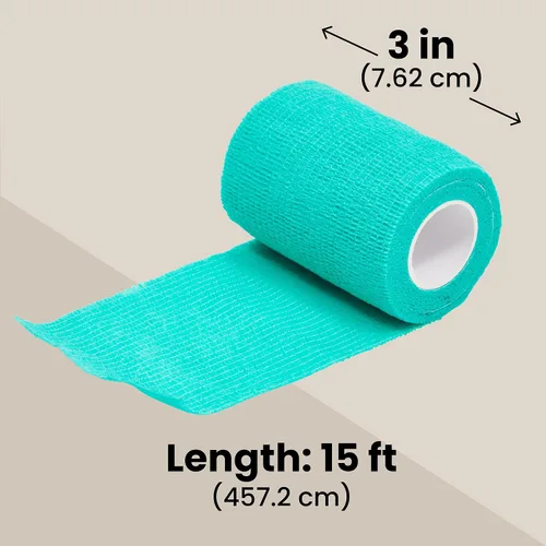 Vista 5 de Juvale Vet Wrap - Soporte autoadherente para esguinces con vendaje de compresión - Cuidado de mascotas y equinos con vendaje elástico - Soporte