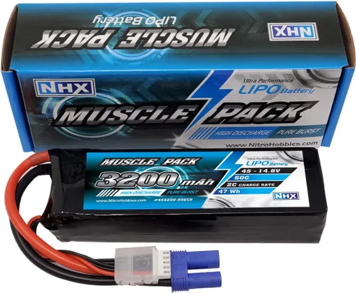 Vista 2 de NHX Muscle Pack 4S 14.8V 3200mAh 50C batería Lipo con conector EC5