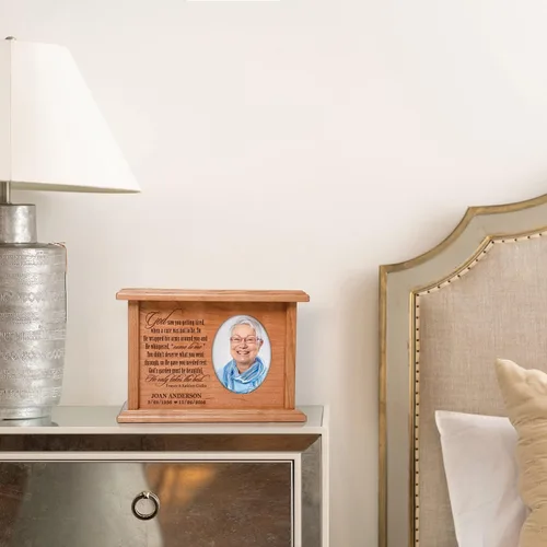 Vista 7 de LifeSong Milestones Urnas para cenizas, urnas femeninas adultas para cenizas, marco de fotos personalizado para adultos, urnas de cremación grabadas